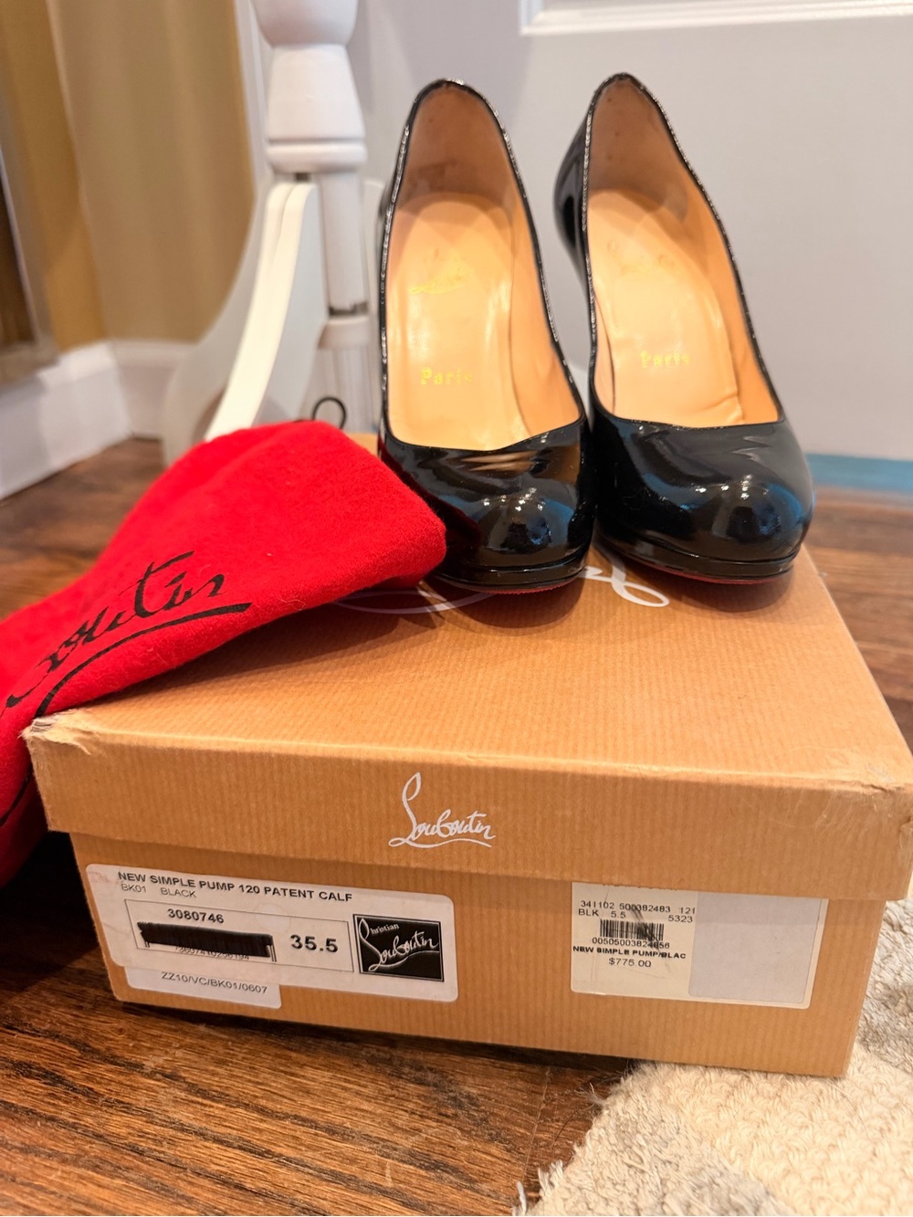 Christian Louboutin Black Patent Platform Pump
